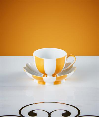 Hoffmann Coffee Cup And Saucer in Orange And White