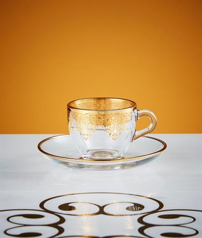 Levantine Coffee Cup And Saucer in Gold