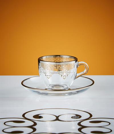Levantine Coffee Cup And Saucer in Platinum