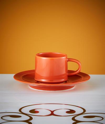 Signore Espresso Cup And Saucer in Orange