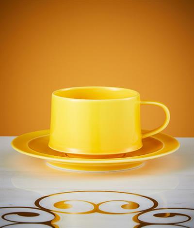 Signore Coffee Cup And Saucer in Yellow