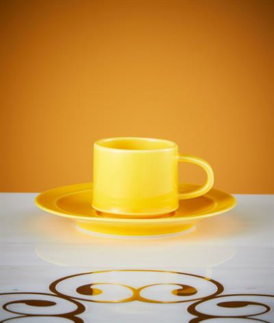 Signore Espresso Cup And Saucer in Yellow