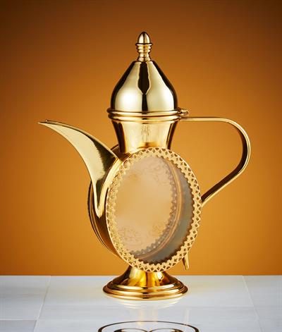 Sultan Coffee Pot in Gold Plate And Glass