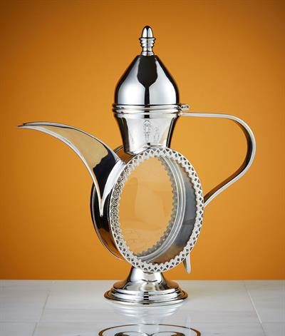 Sultan Coffee Pot in Silver Plate And Glass